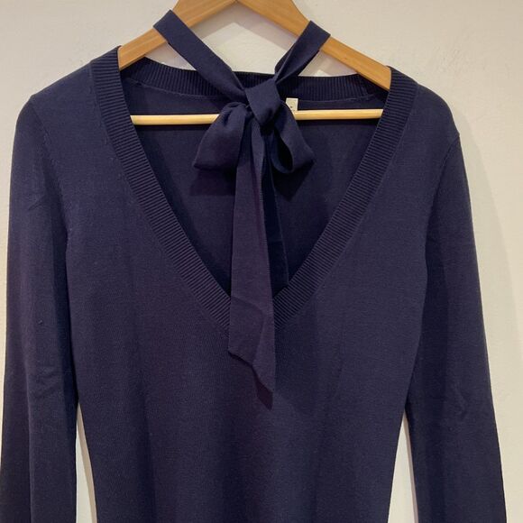 AG Adriano Goldschmied Womens Long Sleeve Pullover Sweater Neck Tie Silk Blend M - Picture 9 of 16